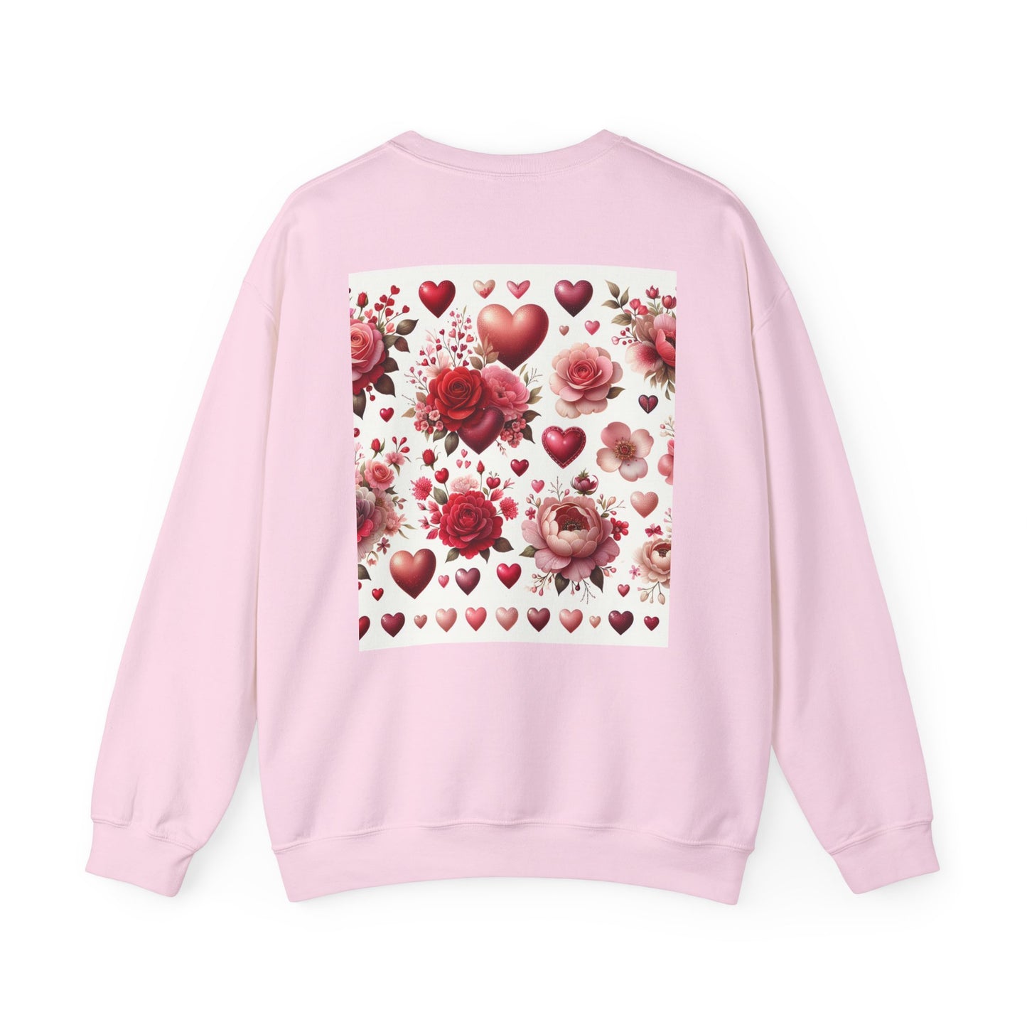 Romantic Floral Sweatshirt with Hearts