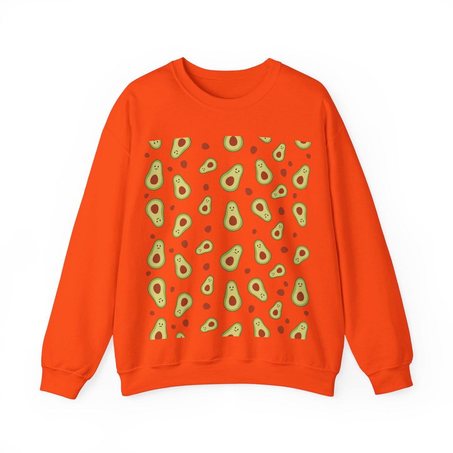 Cute Avocado Pattern Unisex Crewneck Sweatshirt - Perfect for Food Lovers