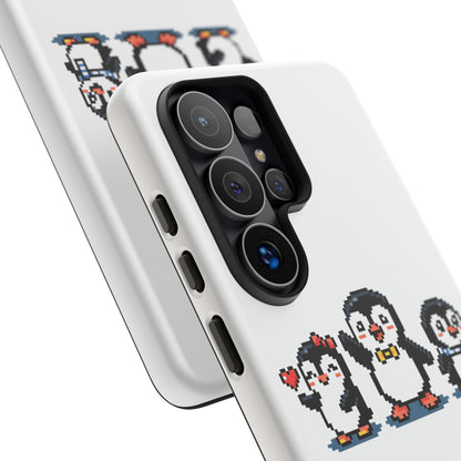 Penguin Pixel Trio Phone Case — Cute Retro 8‑Bit Penguin Family Protective Cover