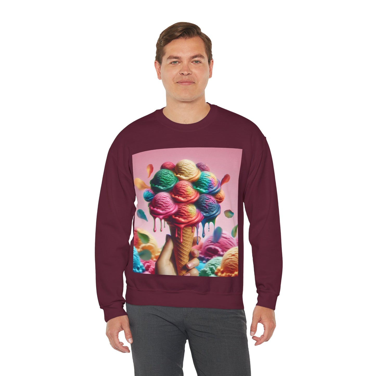 Colorful Ice Cream Crewneck Sweatshirt - Sweet Summer Vibes