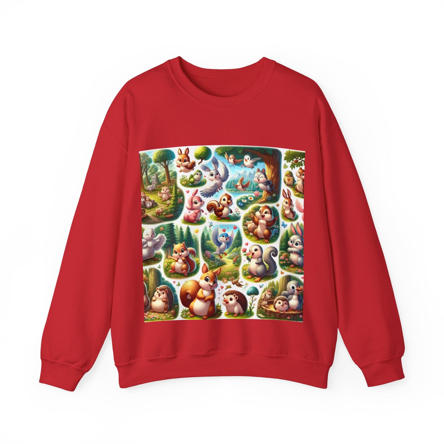 Whimsical Forest Animal Crewneck Sweatshirt | Cozy Unisex Heavy Blend™ Design