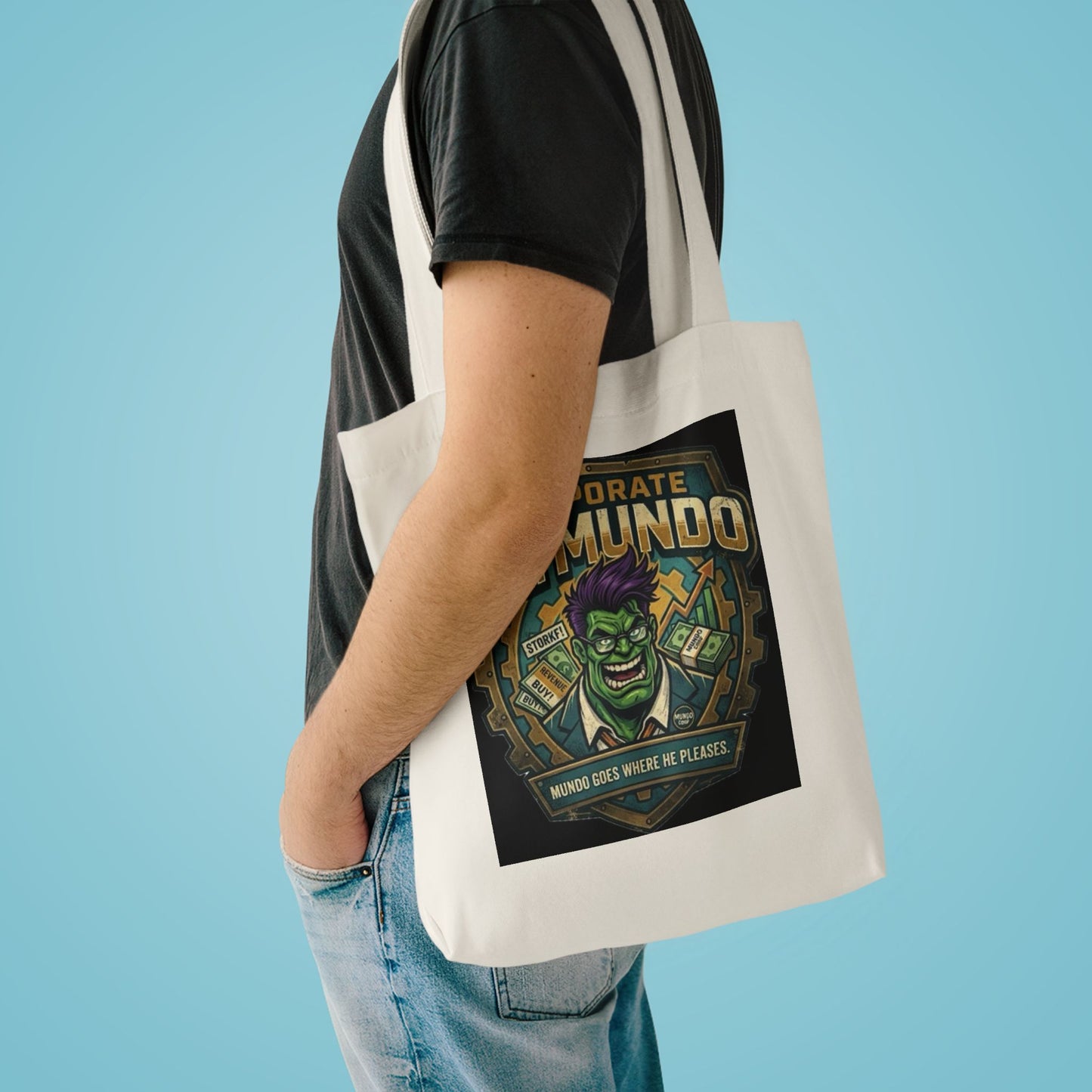 Tote Bag — "Corporate Dr. Mundo" Gamer Tote with Humorous League of Legends Design