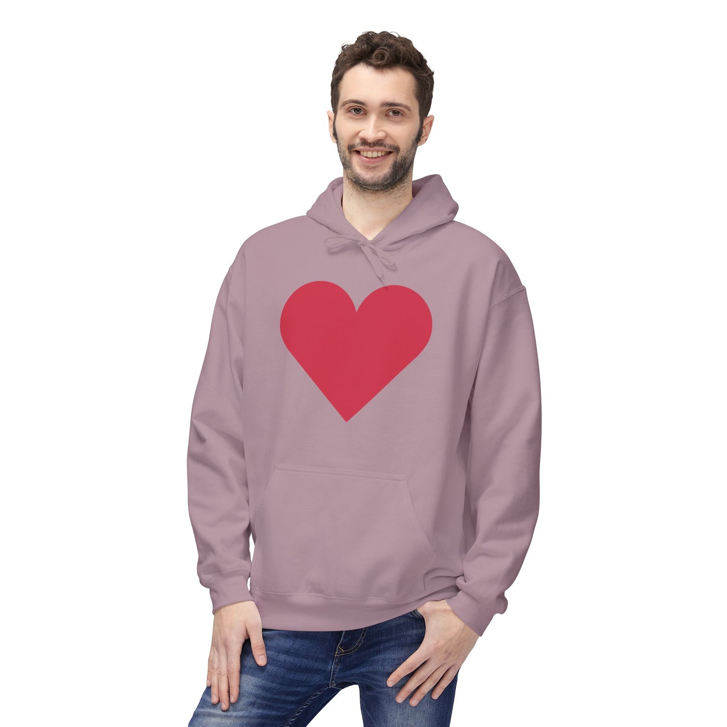 Heart & Rose Pattern Hoodie — Romantic Floral Valentine Pullover