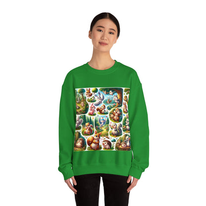 Whimsical Forest Animal Crewneck Sweatshirt | Cozy Unisex Heavy Blend™ Design