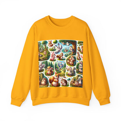 Whimsical Forest Animal Crewneck Sweatshirt | Cozy Unisex Heavy Blend™ Design