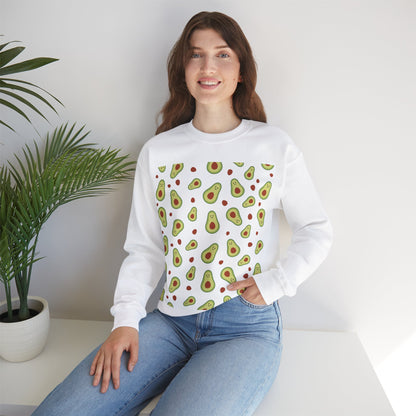 Cute Avocado Pattern Unisex Crewneck Sweatshirt - Perfect for Food Lovers