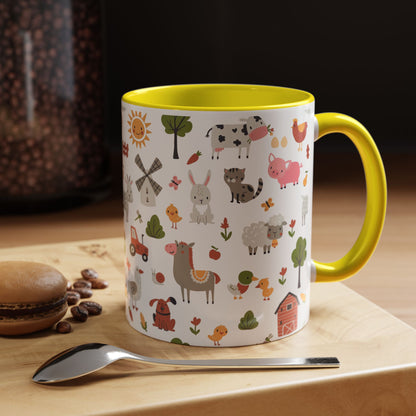 Farmyard Friends Accent Coffee Mug - Cute Animal Design for Cozy Mornings