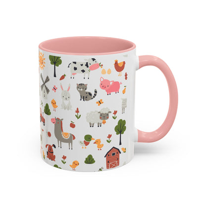 Farmyard Friends Accent Coffee Mug - Cute Animal Design for Cozy Mornings