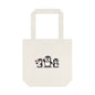 Penguin Trio Cotton Tote Bag — Cute Cross-Stitch Style Animal Market Bag