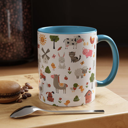 Farmyard Friends Accent Coffee Mug - Cute Animal Design for Cozy Mornings