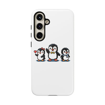Penguin Pixel Trio Phone Case — Cute Retro 8‑Bit Penguin Family Protective Cover