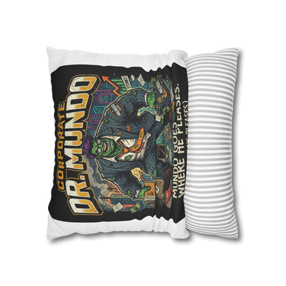 Dr. Mundo Corporate Monster Pillowcase — 'Mundo Goes Where He Pleases' Decorative Throw Pillow
