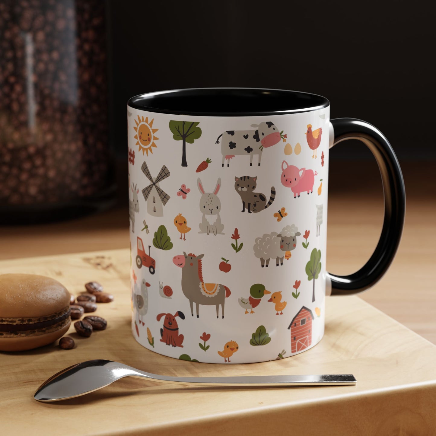 Farmyard Friends Accent Coffee Mug - Cute Animal Design for Cozy Mornings