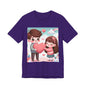 Cute Couple Heart Graphic Tee - Valentine Kawaii Love T-Shirt