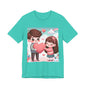 Cute Couple Heart Graphic Tee - Valentine Kawaii Love T-Shirt