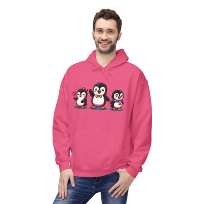 Pixel Penguin Hoodie — Cute Retro 8-Bit Penguin Family Pullover