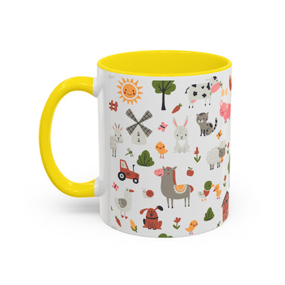 Farmyard Friends Accent Coffee Mug - Cute Animal Design for Cozy Mornings