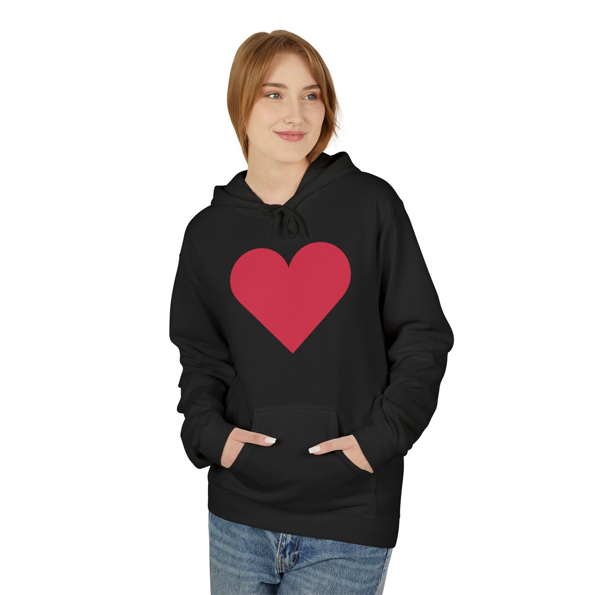 Heart & Rose Pattern Hoodie — Romantic Floral Valentine Pullover