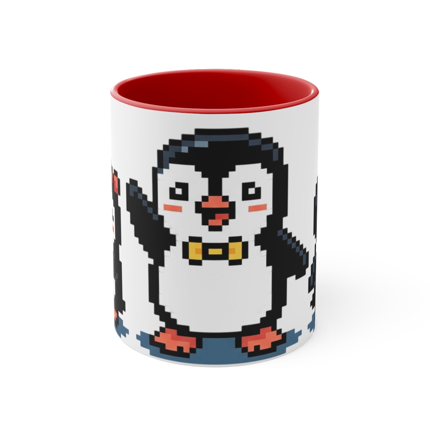 Pixel Penguin Accent Mug — Cute 8‑Bit Penguin Couple 11oz Coffee Cup