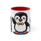 Pixel Penguin Accent Mug — Cute 8‑Bit Penguin Couple 11oz Coffee Cup