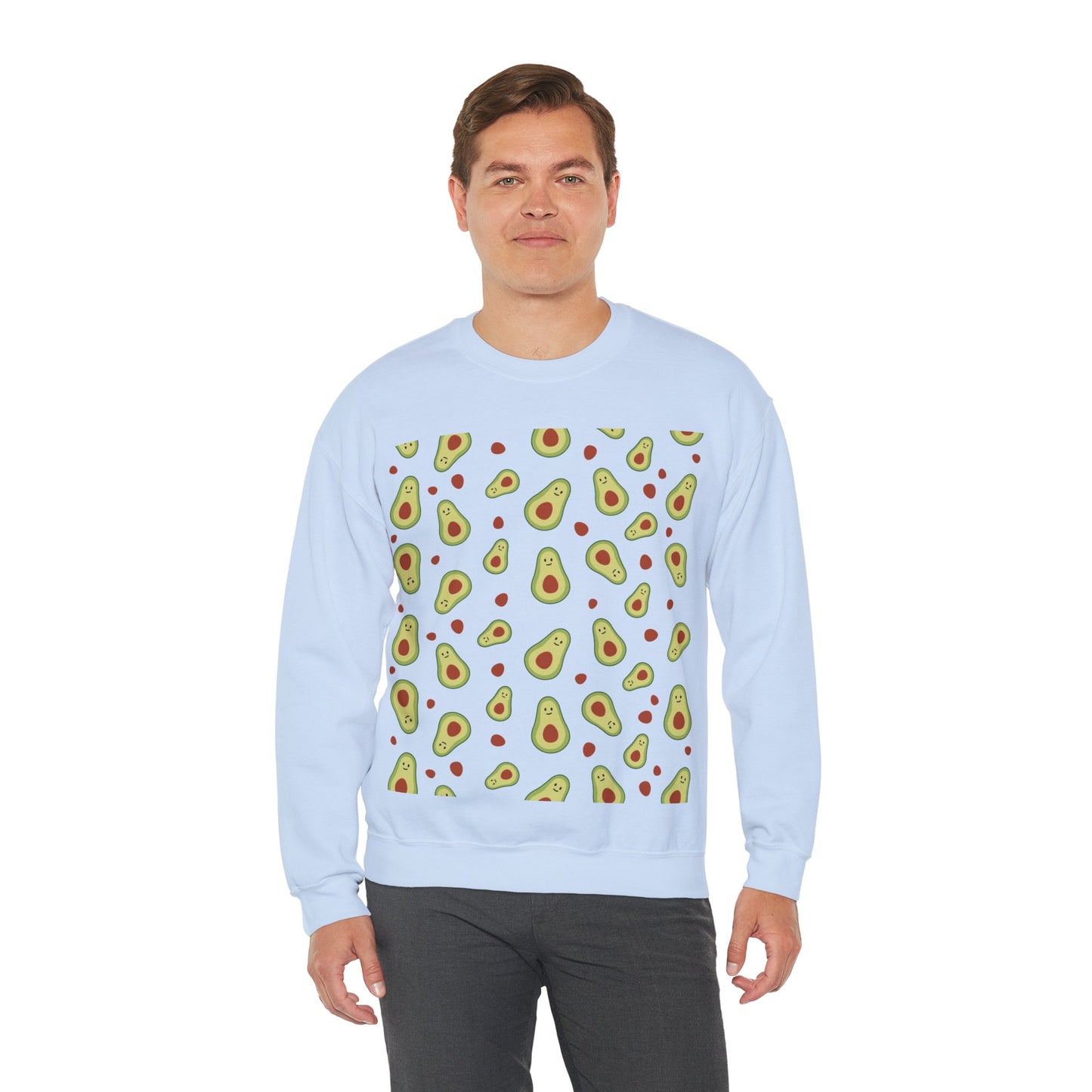 Cute Avocado Pattern Unisex Crewneck Sweatshirt - Perfect for Food Lovers