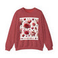 Romantic Floral Sweatshirt with Hearts