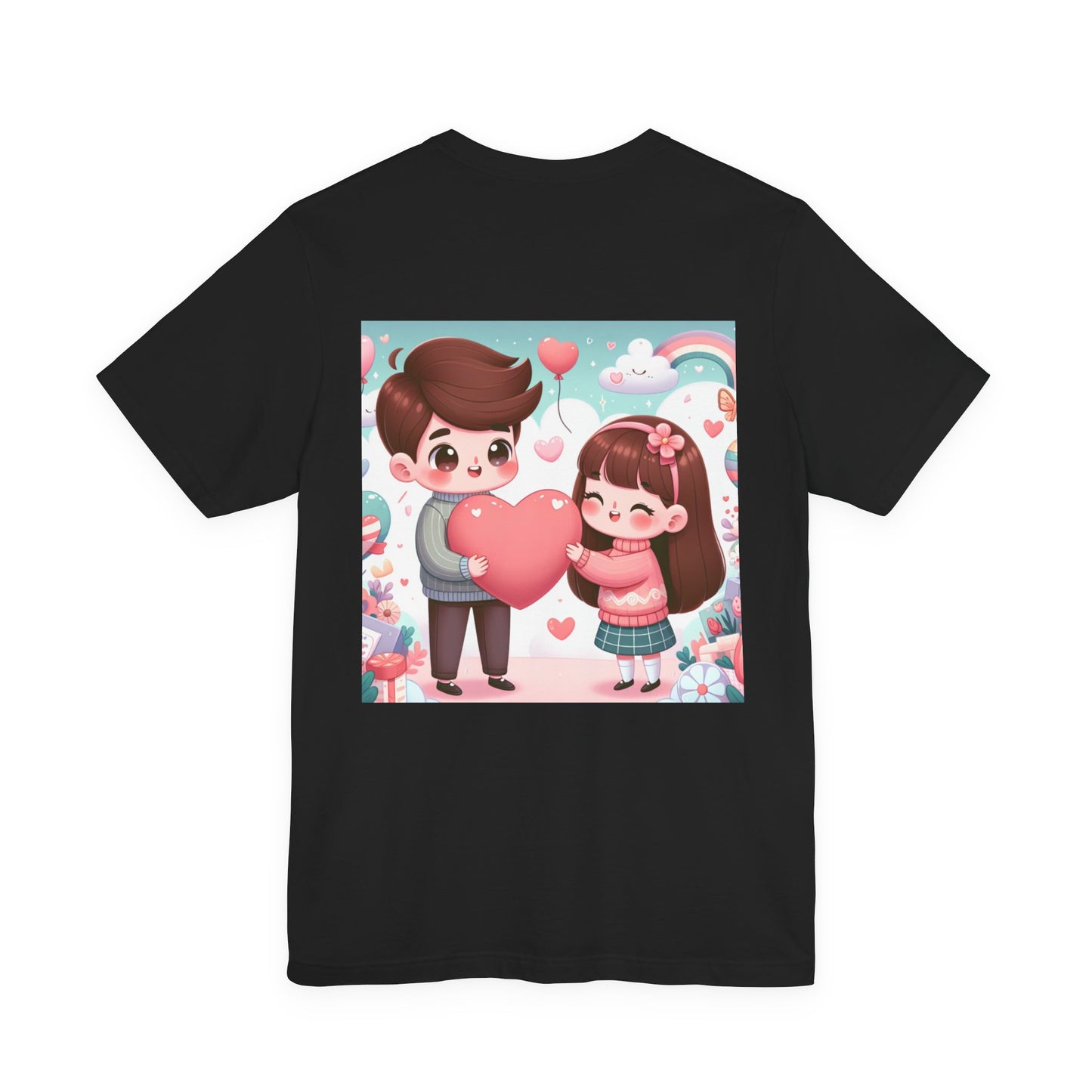 Cute Couple Heart Graphic Tee - Valentine Kawaii Love T-Shirt
