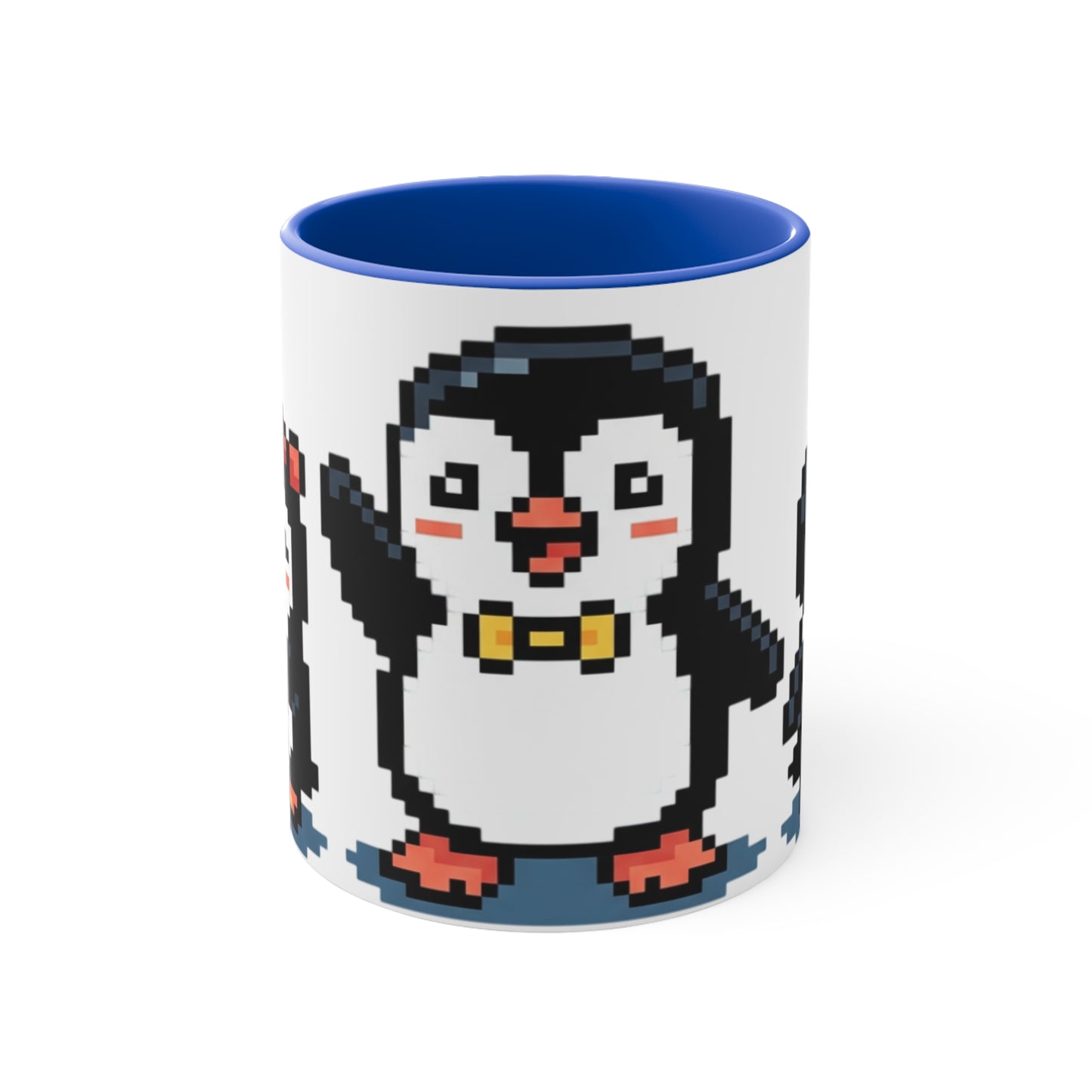 Pixel Penguin Accent Mug — Cute 8‑Bit Penguin Couple 11oz Coffee Cup