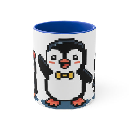 Pixel Penguin Accent Mug — Cute 8‑Bit Penguin Couple 11oz Coffee Cup