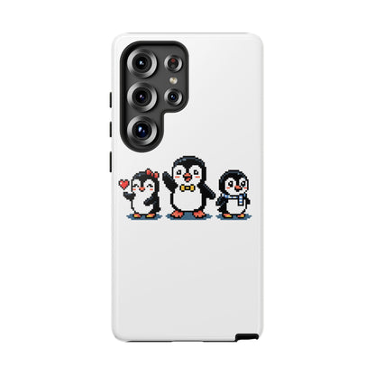 Penguin Pixel Trio Phone Case — Cute Retro 8‑Bit Penguin Family Protective Cover