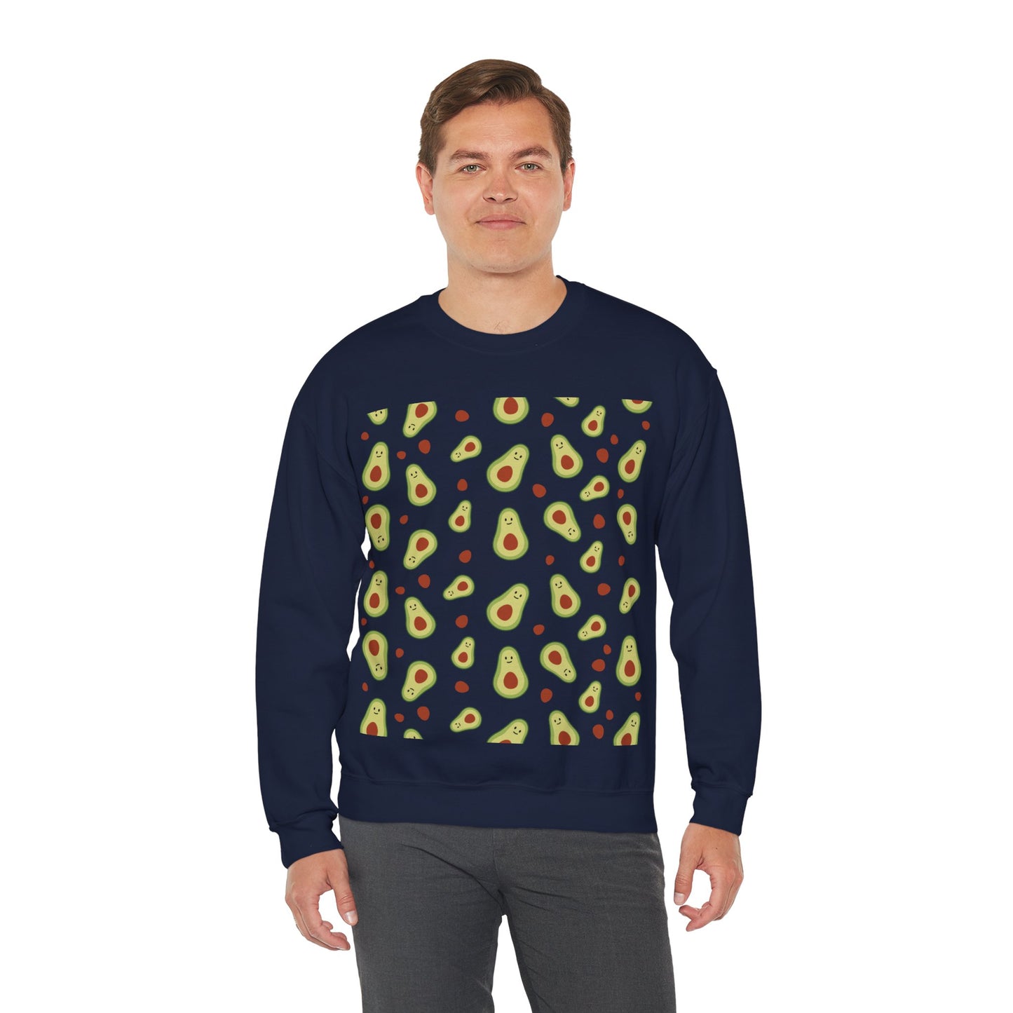 Cute Avocado Pattern Unisex Crewneck Sweatshirt - Perfect for Food Lovers