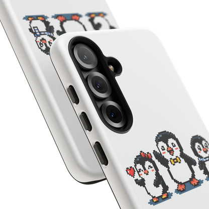 Penguin Pixel Trio Phone Case — Cute Retro 8‑Bit Penguin Family Protective Cover