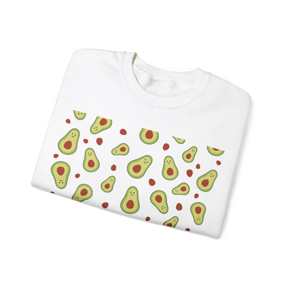 Cute Avocado Pattern Unisex Crewneck Sweatshirt - Perfect for Food Lovers