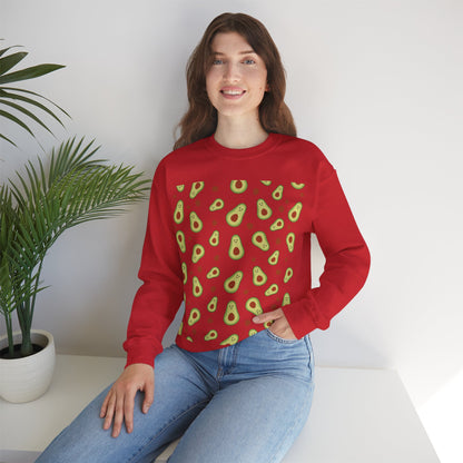 Cute Avocado Pattern Unisex Crewneck Sweatshirt - Perfect for Food Lovers