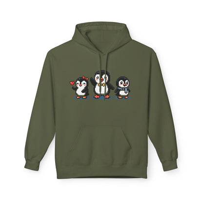 Pixel Penguin Hoodie — Cute Retro 8-Bit Penguin Family Pullover