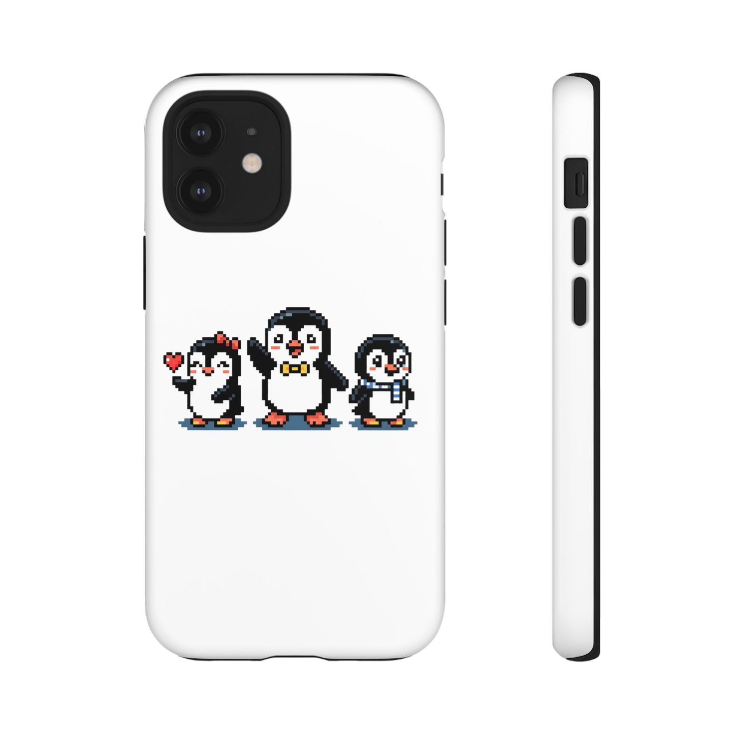 Penguin Pixel Trio Phone Case — Cute Retro 8‑Bit Penguin Family Protective Cover