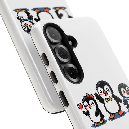 Penguin Pixel Trio Phone Case — Cute Retro 8‑Bit Penguin Family Protective Cover