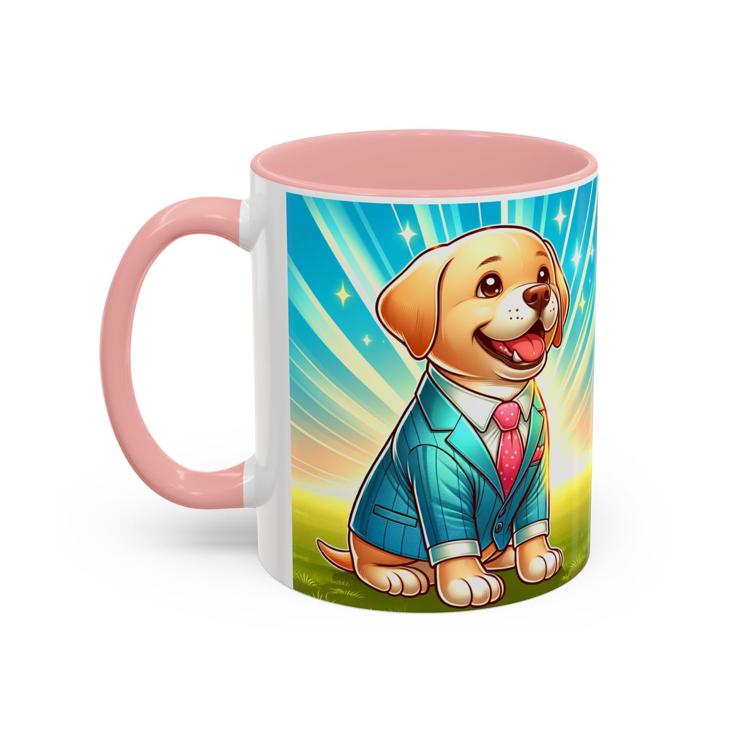 Joyful Dog in Suit Accent Coffee Mug - Perfect Gift for Dog Lovers