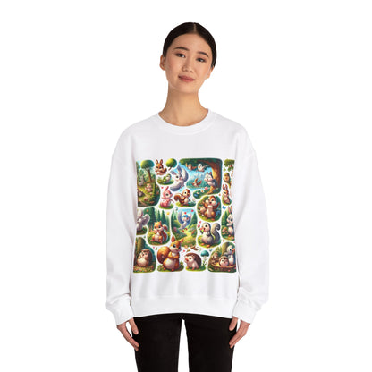 Whimsical Forest Animal Crewneck Sweatshirt | Cozy Unisex Heavy Blend™ Design