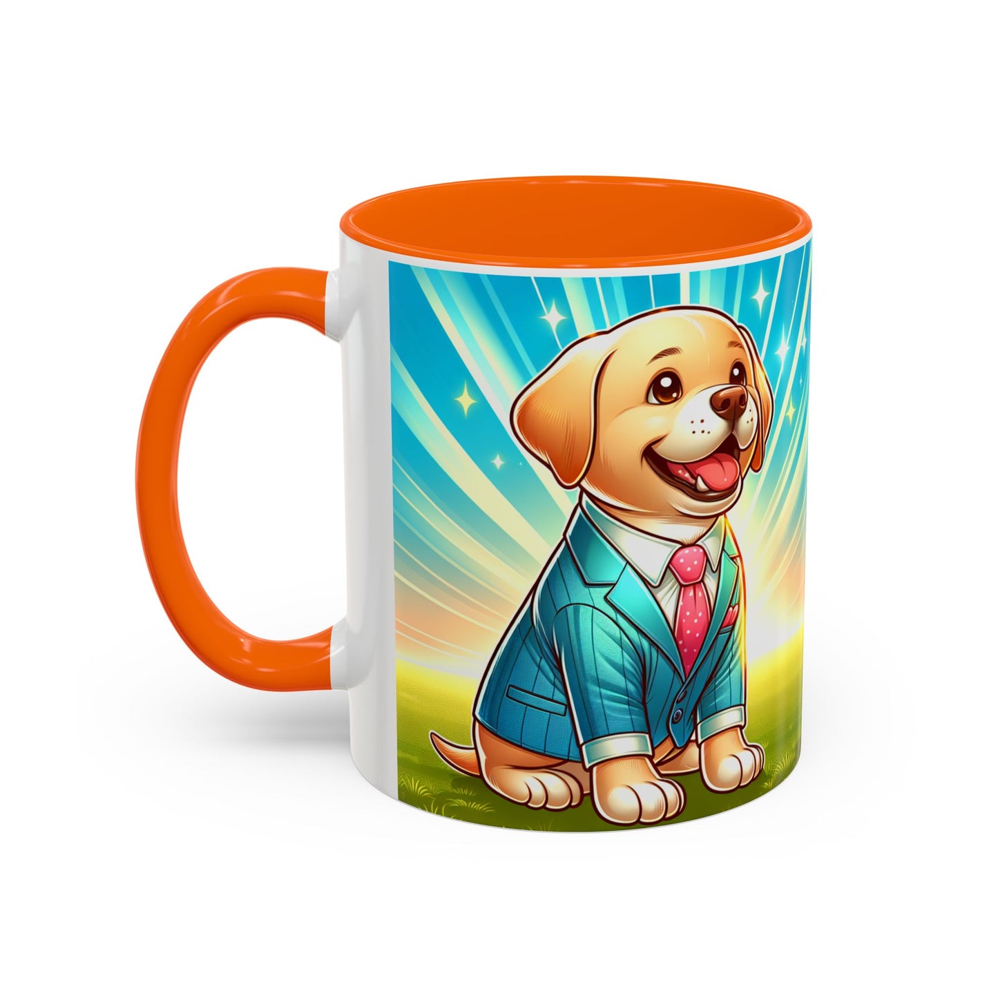 Joyful Dog in Suit Accent Coffee Mug - Perfect Gift for Dog Lovers