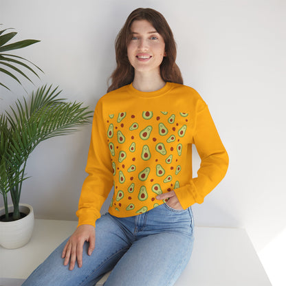 Cute Avocado Pattern Unisex Crewneck Sweatshirt - Perfect for Food Lovers