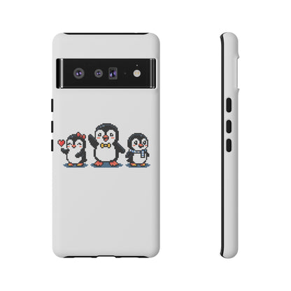 Penguin Pixel Trio Phone Case — Cute Retro 8‑Bit Penguin Family Protective Cover