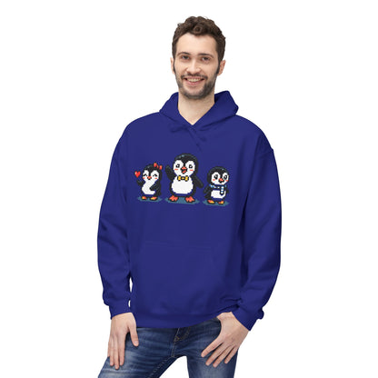 Pixel Penguin Hoodie — Cute Retro 8-Bit Penguin Family Pullover
