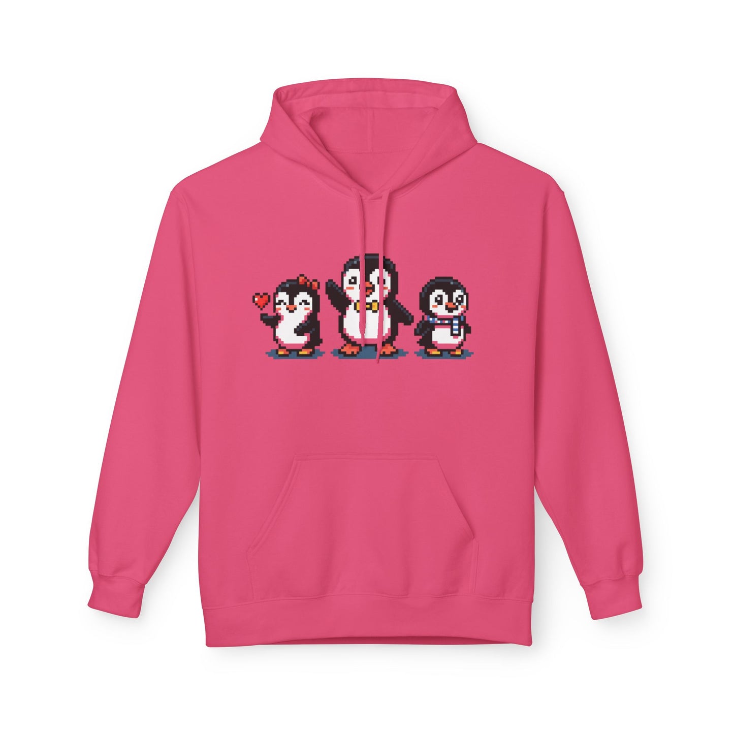Pixel Penguin Hoodie — Cute Retro 8-Bit Penguin Family Pullover
