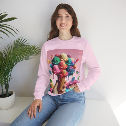 Colorful Ice Cream Crewneck Sweatshirt - Sweet Summer Vibes