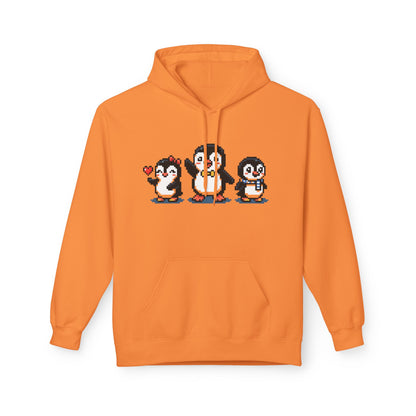 Pixel Penguin Hoodie — Cute Retro 8-Bit Penguin Family Pullover