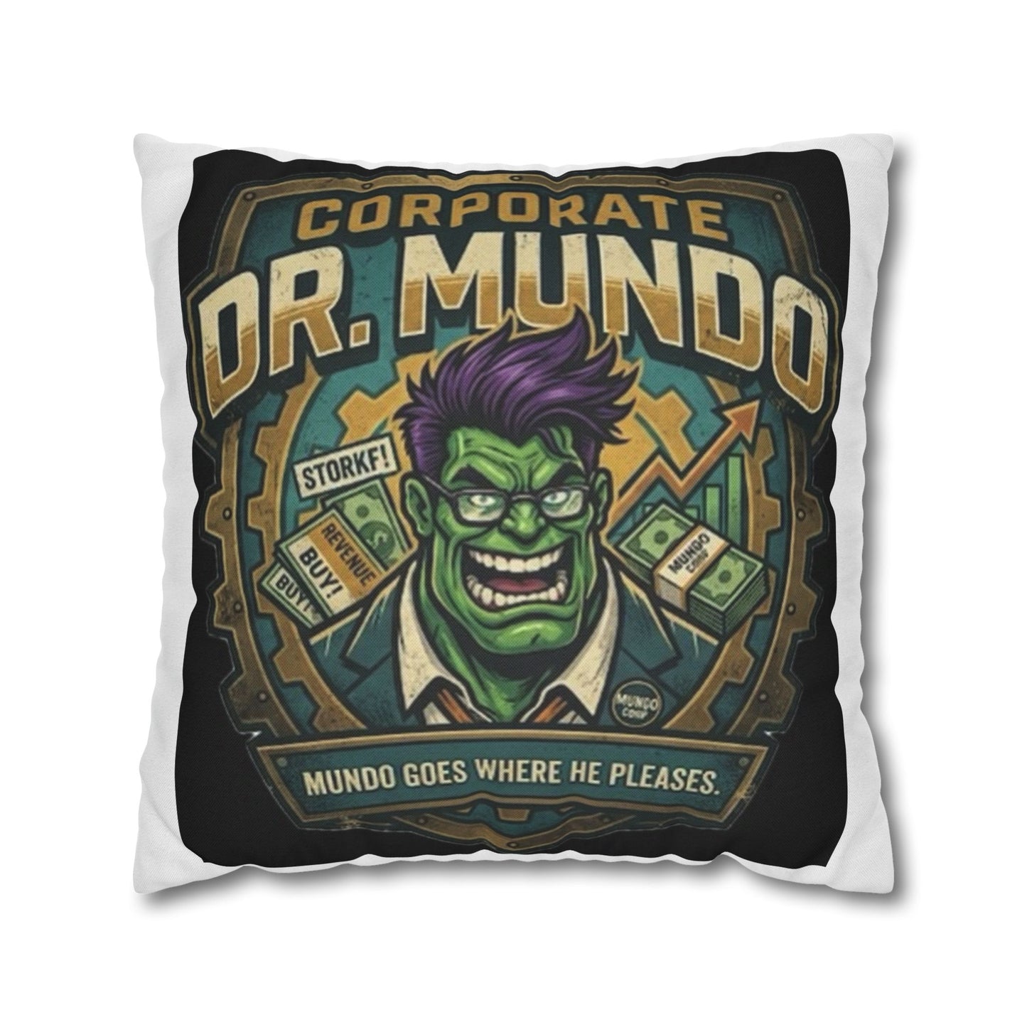 Dr. Mundo Corporate Pillowcase — Funny Gaming Monster Throw Pillowcase