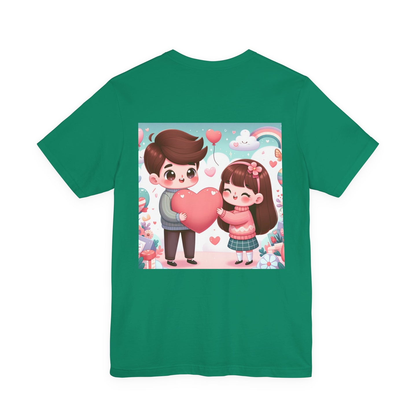 Cute Couple Heart Graphic Tee - Valentine Kawaii Love T-Shirt