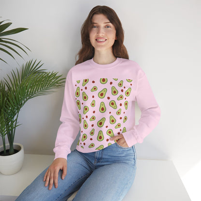 Cute Avocado Pattern Unisex Crewneck Sweatshirt - Perfect for Food Lovers