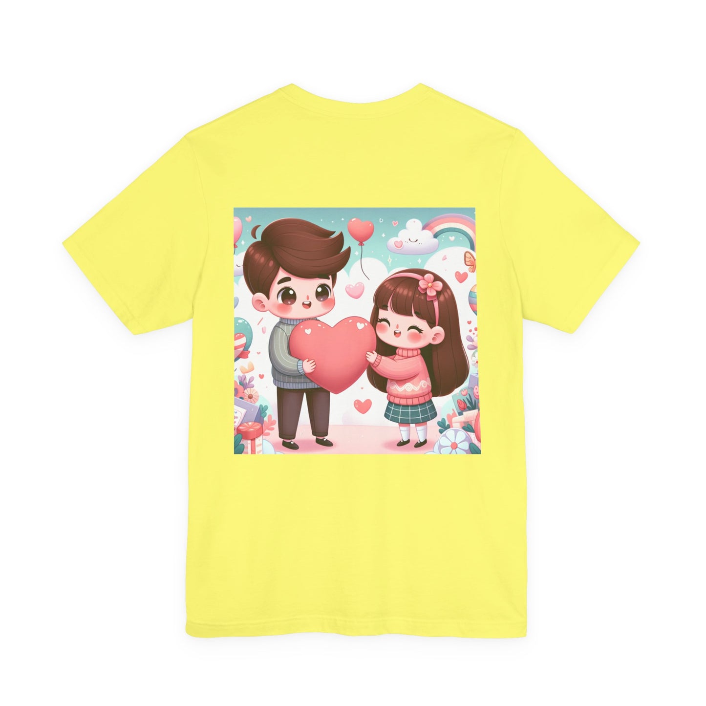 Cute Couple Heart Graphic Tee - Valentine Kawaii Love T-Shirt